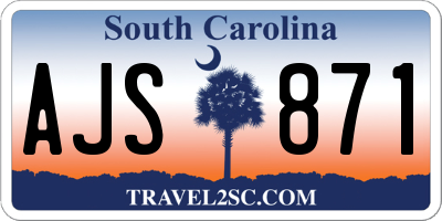SC license plate AJS871