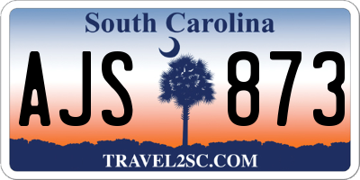 SC license plate AJS873