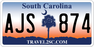 SC license plate AJS874
