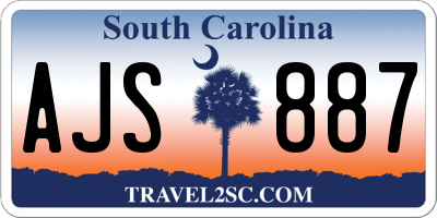 SC license plate AJS887