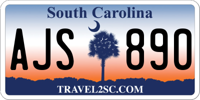 SC license plate AJS890