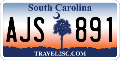 SC license plate AJS891