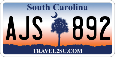 SC license plate AJS892