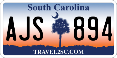 SC license plate AJS894