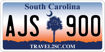 SC license plate AJS900