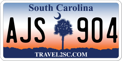 SC license plate AJS904