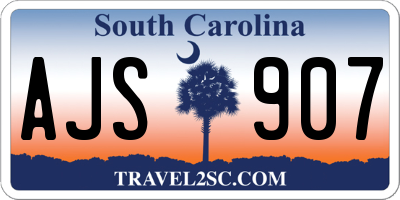 SC license plate AJS907