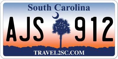 SC license plate AJS912