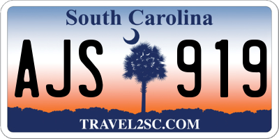 SC license plate AJS919