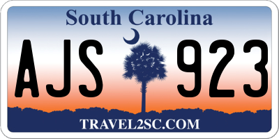 SC license plate AJS923