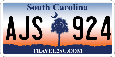 SC license plate AJS924