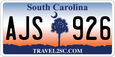 SC license plate AJS926