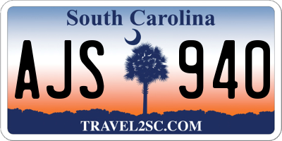 SC license plate AJS940