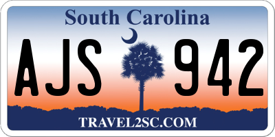 SC license plate AJS942