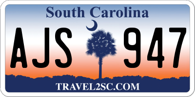 SC license plate AJS947