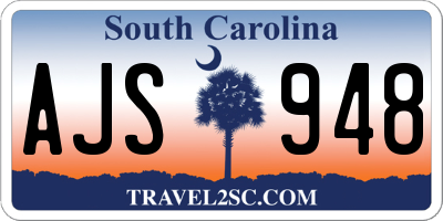 SC license plate AJS948