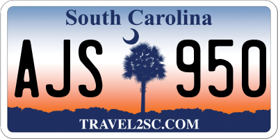 SC license plate AJS950