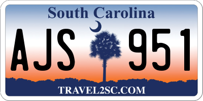 SC license plate AJS951