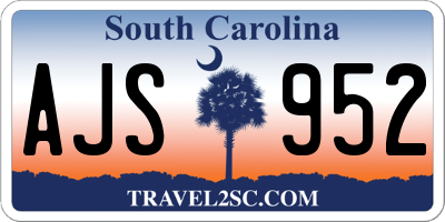 SC license plate AJS952