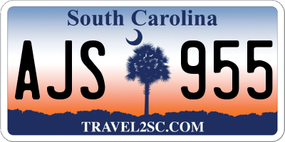 SC license plate AJS955