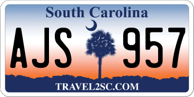 SC license plate AJS957