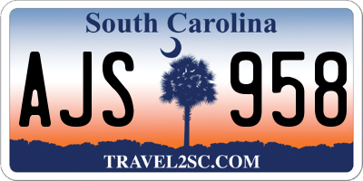 SC license plate AJS958