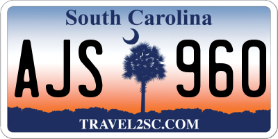 SC license plate AJS960