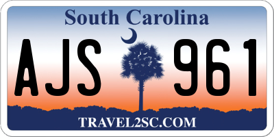 SC license plate AJS961