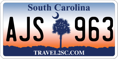 SC license plate AJS963