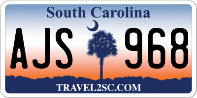 SC license plate AJS968
