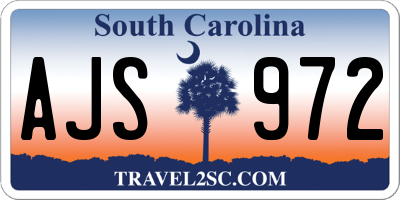 SC license plate AJS972
