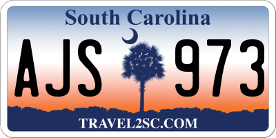 SC license plate AJS973