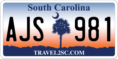 SC license plate AJS981