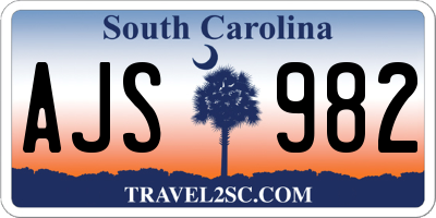 SC license plate AJS982