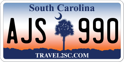 SC license plate AJS990