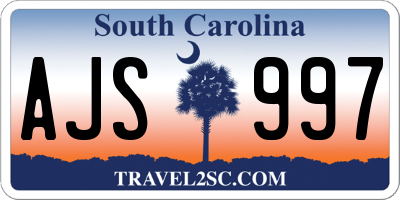 SC license plate AJS997