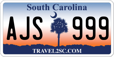 SC license plate AJS999