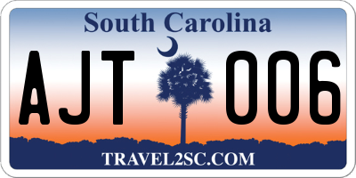 SC license plate AJT006