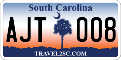 SC license plate AJT008