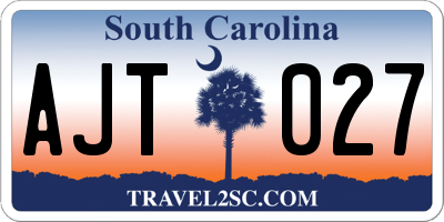 SC license plate AJT027