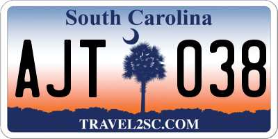 SC license plate AJT038