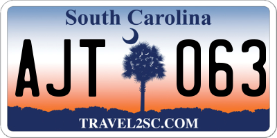 SC license plate AJT063