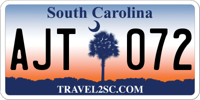 SC license plate AJT072