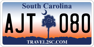 SC license plate AJT080