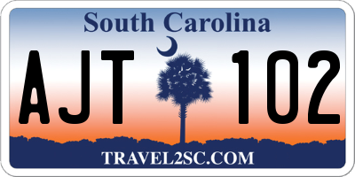 SC license plate AJT102