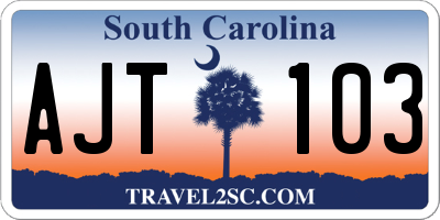 SC license plate AJT103