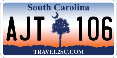 SC license plate AJT106