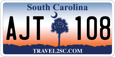 SC license plate AJT108