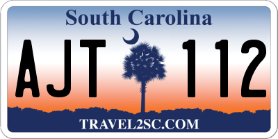 SC license plate AJT112