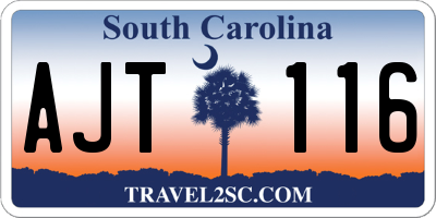 SC license plate AJT116